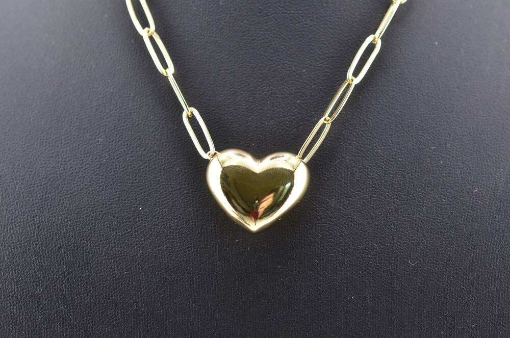 Rachel Reinhardt 14K Gold Vermeil Puffy Heart Pendant Necklace